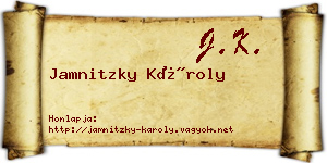Jamnitzky Károly névjegykártya